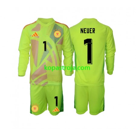 Billiga Fotbollströjor Tyskland Manuel Neuer 1 Målvakt Barn Borta tröja EM 2024 Långärmad